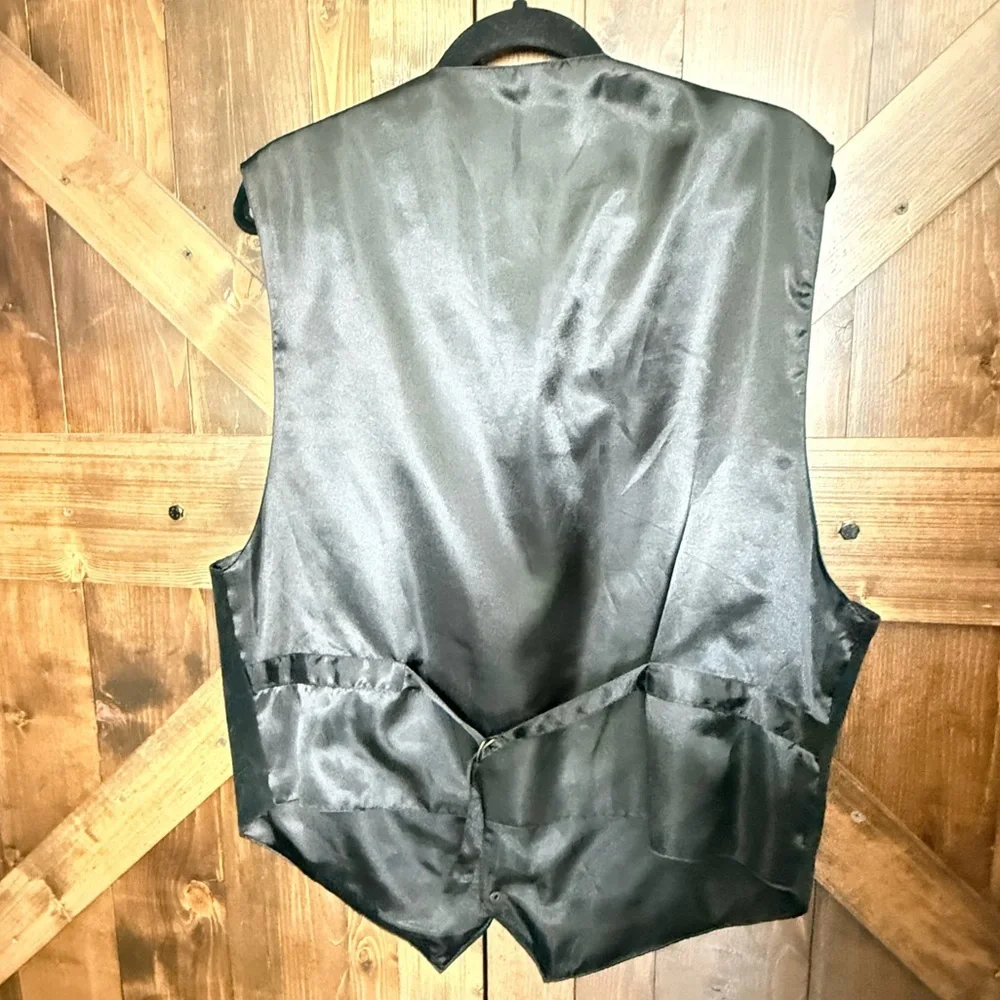 SCULLY Black Suede Leather Metal Snaps Western Vest Men’s XXL